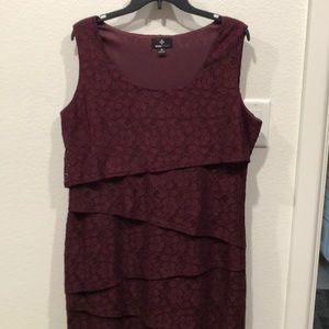 Burgundy lace dress, size 16, excellent condition